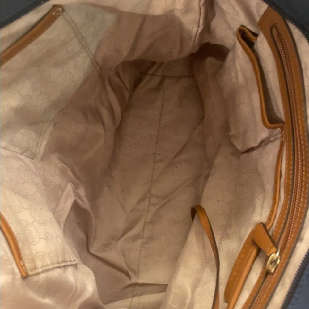 Micheal Kors Navy and Tan Tote Bag